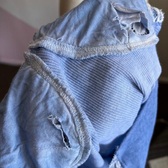 Blue Lace Babydoll Tank Top Y2K 2000s Fairycore Coquette Romantic Small - Picture 4 of 6